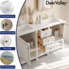 Deer Valley 60'' Bathroom Vanity with Double Sink Top, Pre-Assembled Modern Wood Bathroom Cabinet Sink Combo with Backsplash, Soft Closing Doors, Multifunctional Storage Space Vanity (White)