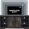 AMERLIFE 66" Farmhouse TV Stand for 75 Inches TVs, Entertainment Center with Sliding Barn Door and Adjustable Shelf & Feet, Console Table with Storage, Dark Rustic Oak