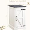 JXQTLINGMU Farmhouse Nightstand Set of 2 with Charging Station, 17" D Rectangular End Table with Barn Door & Adjustable Storage Shelf, Wood Rustic Sofa Side Table for Living Room, Bedroom, White