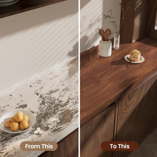 Abyssaly Wood Contact Paper, Wood Grain Peel and Stick Wallpaper for Cabinets,Self Adhesive Waterproof Vinyl Wall Paper for Kitchen Furniture Drawer Shelf Liner Wall 17.7 in X 393 in