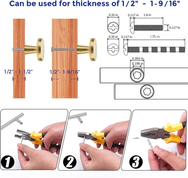 Ravinte 30 Pack Solid Knobs Kitchen Cabinet Round Pulls Dresser Handles Gold Cupboard Hardware Brushed Brass Door Drawer Knobs