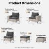ovios 5 Pieces Patio Furniture Set Outdoor Sectional Sofa Couch with Comfy Cushions Deep Seat, Modern Modular Wicker Rattan Conversation Set for Porch Deck Garden, Black