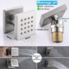 Enga Full Body Shower System with Body Sprays Jets, 12 Inch Rain Shower Wall Mounted, All Metal Multiple Shower Head System, Contain Rough-in Shower Valve, Brushed Nickel