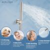 Airuida Round Shower System Set with Tub Spout,Wall Mount 3 Function Rain Shower Faucet Set,2 Functions Handheld Shower Tub Spout Tub Shower Combo Set Fixtures 10 Inches Shower Head Brushed Nickel