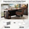 70" Standing Desk with 2 File Cabinet, AC/USB, 1.18" Desktop, L Shaped Height Adjustable Desk, Electric Furniture Set with Multiple Functions for Home and Office, Black Walnut