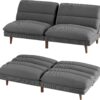 Homall Futon Couch, Modern Futon Sofa Bed with Adjustable Backrest, Convertible Sleeper Sofa Bed for Small Apartments, Loveseat, Office (Corduroy, Grey)