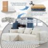 98.42" Cloud Sectional Couch with L-Shape Chaise,Modern Modular Sofa with Deep Seat, Upholstered Couches for Living Room Bedroom,No Assembly Required (Beige)