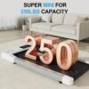 SupeRun Walking Pad, Under Desk Treadmills for Home and Office Small Space, 2.5 HP Portable Mini Jogging Machine with APP and Remote Control and LED Display, 300 Lbs Capacity