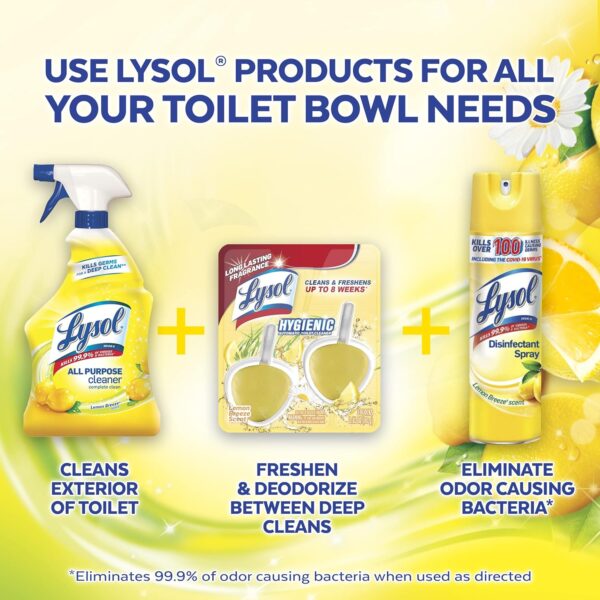 Lysol Automatic In-The-Bowl Toilet Cleaner, Cleans and Freshens Toilet Bowl, Lemon Breeze Scent (Pack of 2)