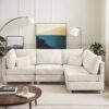 126.4" Oversized Reversible Modular Sectional Sofa with Deep Seat , 4 Seat Modern Corduroy Convertible L Shaped Corner Couch DIY Combination Lounge Sofabed w/ Waist Pillows for Living Room Office