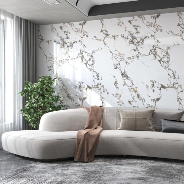 White Gold Marble Granite Contact Paper peel and stick kitchen for Countertops cabinets Wallpaper 32x591inch largen Waterproof Self adhesive Sticker Vinyl Wrapping Paper TV Wall Counter Top Backsplash