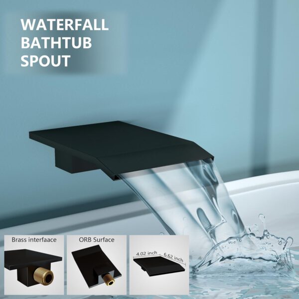 Ceiling Shower Faucet Set Matt Black Shower System for Bathroom,12 inch Rainfall High Pressure Shower Head Combo Set Complete with Handheld Spray,Valve and Tub Spout