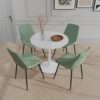Round Kitchen Table and Chairs Set, Dining Room Round Table Set for 4, Modern 31.5'' Dining Table Set, 5 Piece Round Dining Table Set for Dining Room & Coffee Shop & Small Spaces