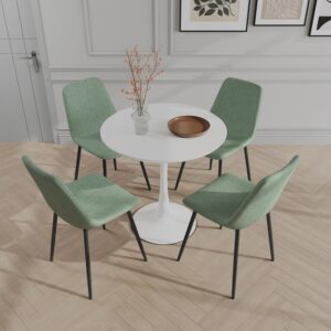 Round Kitchen Table and Chairs Set, Dining Room Round Table Set for 4, Modern 31.5'' Dining Table Set, 5 Piece Round Dining Table Set for Dining Room & Coffee Shop & Small Spaces