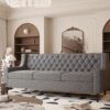 Ball & Cast 78.75'' Modern Sofa with utton Tufted Backrest,Comfy Couch w/Cushions and Upholstered,3 Seat Couches for Living Room,Office,Apartment,Easy to Assemble,Grey
