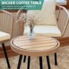YITAHOME Accent Chairs Set of 2 Mid-Century Modern Chair with Pillow Upholstered Lounge Arm Chair with Side Table & Soft Cushion for Living Room, Bedroom, Balcony, Beige