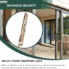 Amesbury Truth Dual Point 9-15/16" Mortise Lock (No FacePlate) with Anti-Slam Pin for Sliding Patio Glass Door Locking Mechanism Replacement | Fix and Repair Door Hardware Lock Set - Alloy Steel