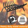Mr IRONSTONE Fireplace Grate 21 inch Solid Steel Heavy Duty Fireplace Log Grates 3/4" Bar Grates Outdoor/Indoor Wrought Iron Burning Rack Holder