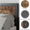SHA CERLIN Grey Metal Bed Frame Queen, Industrial Wooden Platform Base with Rivet Headboard and Footboard, No Box Spring Needed