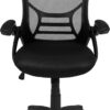 Flash Furniture Porter High Back Black Mesh Ergonomic Swivel Office Chair with Black Frame and Flip-up Arms