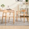 Wahson Mid Century Dining Chairs Set of 2, Natural Wood Modern Kitchen Chairs with Arms, Woven Rope Dining Table Chairs with Hemp Seat