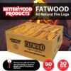 3 Pack Fatwood Fire Starter Sticks, Fireplace & Campfires, 50 Lbs