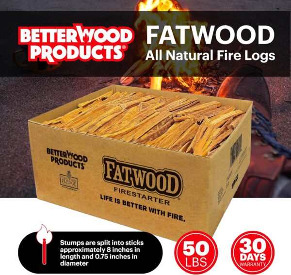 3 Pack Fatwood Fire Starter Sticks, Fireplace & Campfires, 50 Lbs