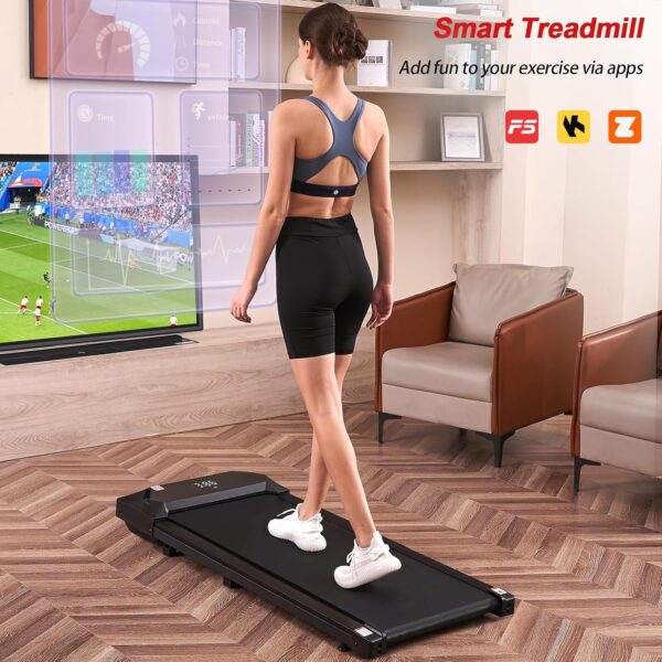 Walking Pad, Under Desk Treadmill, Walking Pad Treadmill for Home Office, 2.25HP Portable Treadmill with 220lb Capacity, Walking treadmill with Remote Control/App Control LED Display