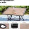 813NNaqiASL._AC_SL1500_.jpg MFSTUDIO 5 Piece Patio Dining Set Metal Patio Armrest Dining Stackable Chairs and Larger Square Table Set, 37" Square Bistro Table and 4 Backyard Garden Chairs - Umbrella Hole 1.57"