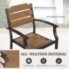 HDPS Patio Table and Chairs Set, 5 Piece Square Table Patio Furniture Set, HDPS All-Weather Material Outdoor Dining Table and Chair,Outdoor Furniture Set with Umbrella Hole, Brown-Oil Printed