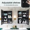 Recessed Medicine Cabinets for Bathroom with Mirror: 16x24 Wall Mount Mirrored Vanity Chest - 16 x 24 inch Small Storage Cabinet with Adjustable Shelves - Matte Black Frame