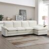 Merax 118" Modern L-Shaped Chenille Sectional Sofa, Cloud Couch with Double Cushions, Reversible Chaise, 5 Seat Upholstered, for Living Room, Apartment, Beige