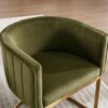 Dining Chairs Set of 2 Modern Velvet Kitchen & Dining Room Chairs with Arms Contemporary Upholstered Barrel Accent Side Chair 20" Wide Seat for Bedroom/Living Room, Green