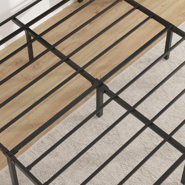 VECELO Metal Platform Queen Size Bed Frame with Wooden Headboard,Sturdy Steel Slats Support/Matress Foudation/No Box Spring Needed(Minimalist)