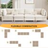 126.4" Oversized Reversible Modular Sectional Sofa with Deep Seat , 4 Seat Modern Corduroy Convertible L Shaped Corner Couch DIY Combination Lounge Sofabed w/ Waist Pillows for Living Room Office