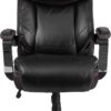 Flash Furniture Hercules Series High-Back Swivel LeatherSoft Office Chair, Ergonomic Executive Chair with Headrest and Adjustable Height, Black