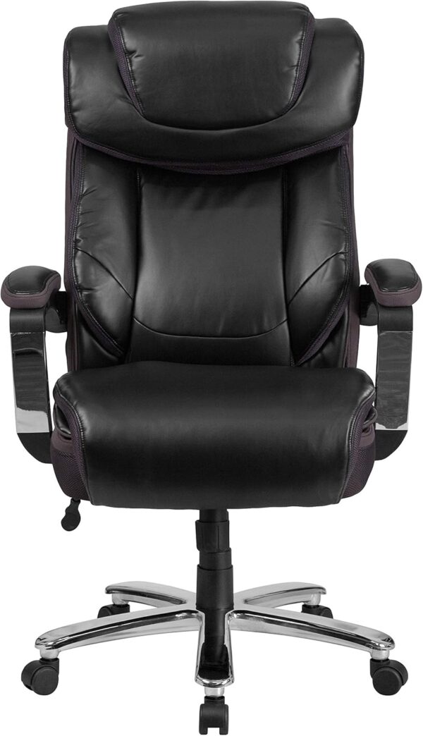 Flash Furniture Hercules Series High-Back Swivel LeatherSoft Office Chair, Ergonomic Executive Chair with Headrest and Adjustable Height, Black