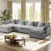 149.2" Modular Sectional Sofa,U Shaped Couch for Living Room,Modern Deep Seat Sofa 3 Seater Chenille Fabric Comfy Cloud Couches with Throw Pillows & Movable Ottoman