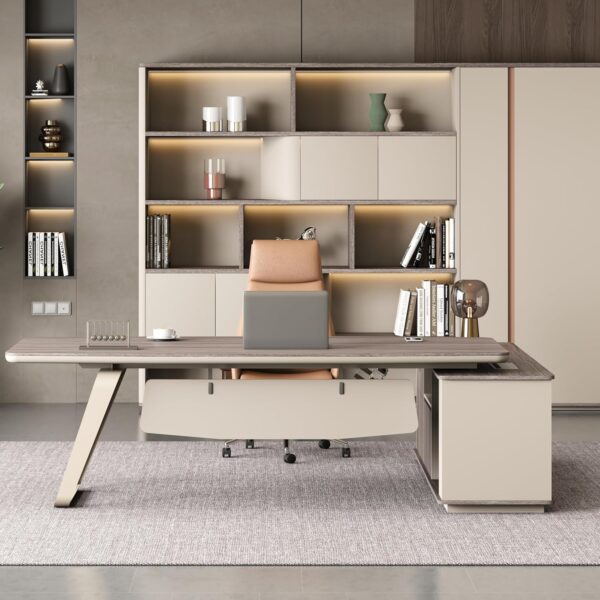 79-Inch Modern Executive L-Shaped Office Desk with 71” Lateral File Cabinet – Spacious Fir Wood Large Executive Desk with Locking Drawer,Ideal for Home Office Furniture and Small Spaces