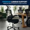 Flash Furniture Kelista High-Back Swivel Office Chair with Adjustable Lumbar Support and Seat Height, Ergonomic Mesh Desk Chair, Black