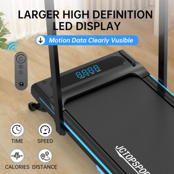 Foldable Walking Pad 2 in 1 Portable Treadmill for Home, 2.5HP Under Desk Treadmill, Remote Control Walking Pad Max Speed 3.8 MPH, Max Weight 300 lbs, Incline, Compact, LED Display