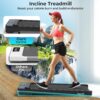 Goplus Walking Pad, 300 LBS Capacity Under Desk Treadmill with Remote & APP Control and LED Display, Portable Treadmills for Home Small, Office