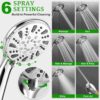 High Pressure Shower Head with Handheld - OHDAY® 6-Mode Powerful Showerhead with 70'' Stainless Steel Hose, Adjustable Bracket and Built-in Power Wash to Clean Tub Tile Pets Bathroom Corner