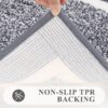 Pauwer Bathroom Rug Mat Set 3 Piece, Microfiber Shaggy Bath Set, Non-Slip Ultra Soft Carpet Mats, Absorbent with U-Shaped Toilet for Bathroom, Tub, Shower, Dark Grey