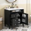 30" Bathroom Vanity with Single Sink Combo, Modern Undermount Bathroom Sink Cabinet with 2 Drawers and a Tip-Out Drawer, Freestanding Bathroom Vanities, Soft Closing, Solid Wood Frame