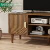 43" TV Stand for TVs up to 55 Inch, Entertainment Center with Storage and Adjustable Shelves, Modern Media Console for Living Room, Walnut