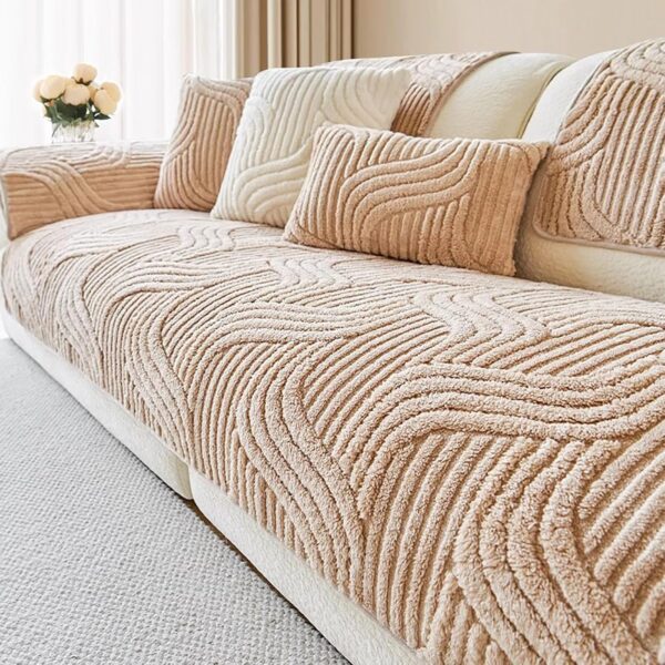 Jecpuo Washable Pet Couch Cover Protector for Sectional Sofa Armrest Headrest Covers Pad Anti-Slip Pet Friendly Boho Loveseat Slipcovers