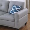 3 Piece Modular Sectional Sofa with Right Chaise, L-Shaped Nailhead Decor Faux Leather Upholstered 5 Seater Corner Sofa&Couch with Cupholders and Storage Ottoman for Home/Apartment/Office Living Room