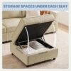 DUMOS Convertible U-Shaped Sectional Sofa Couch with 6 Seats 6 Backs with Ottoman, Modern Modular Sleeper with Storage for Living Room, Comfy Extra Deep Seats for Lounge, Beige