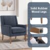COLAMY Modern Wingback Living Room Chair Set of 2, Upholstered Fabric Accent Armchair, Single Sofa Chair with Lounge Seat and Wood Legs for Bedroom/Office/Reading Spaces, Blue